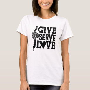 Camiseta Chiropracor da coluna chinesa do amor servo