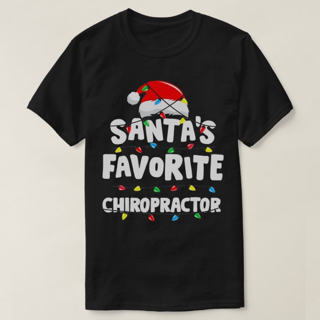 Camiseta Chiropractor Christmas Santas Favorito Engraçado P (Frente do Design)