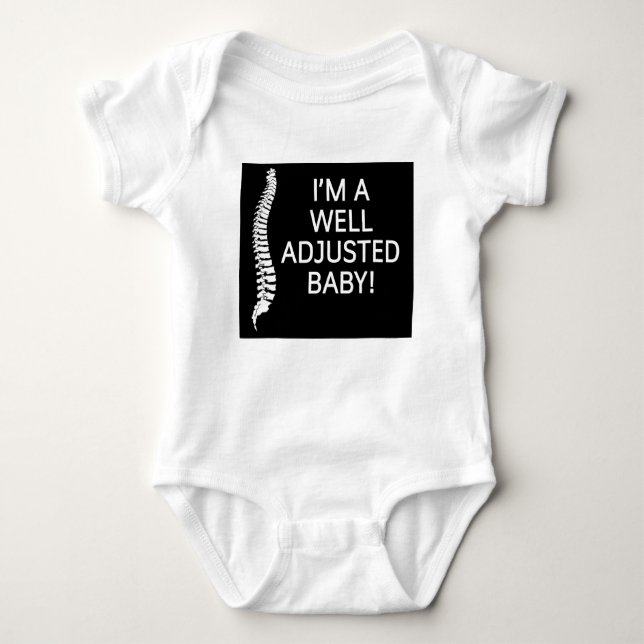 Camiseta chiropractor eu sou um bebê bem ajustado (Frente)