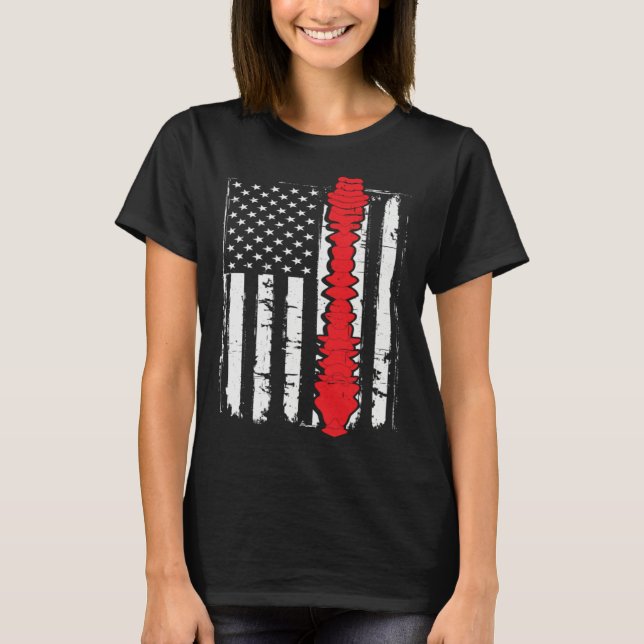 Camiseta chiropractors USA Flag spines for chiropractic (Frente)