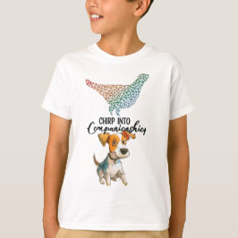 Camiseta Chirp em Companhia" Cartoon Dog Watercolor
