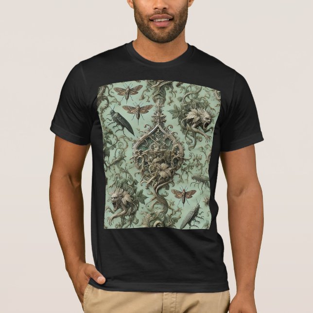 Camiseta Chitinous Elegy – Gothic Wearable Art (Frente)