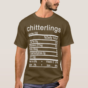 Camiseta chitterlings Nutrition Facts Ação Graças