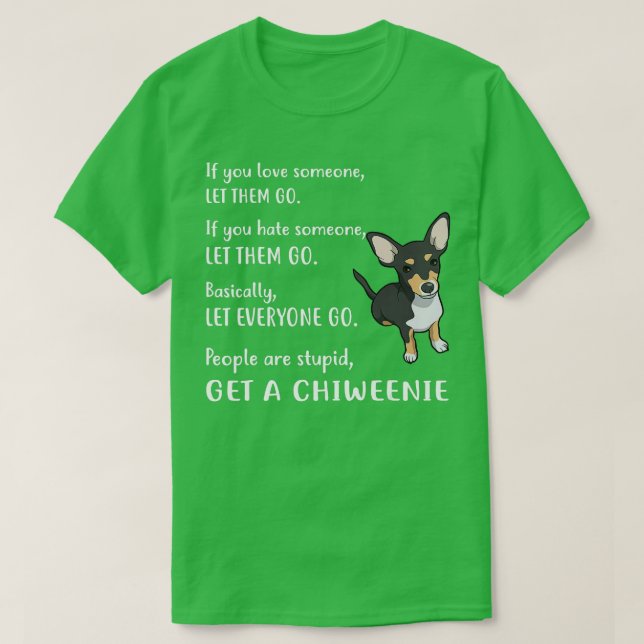 Camiseta Chiweenie Engraçado Pega Um Cachorro De Puppy Chiw (Frente do Design)