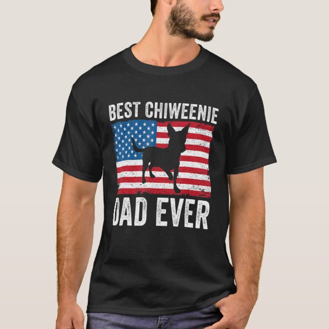 Camiseta Chiweenie Pai Chiweenie Proprietário 4 De Julho Pa (Frente)
