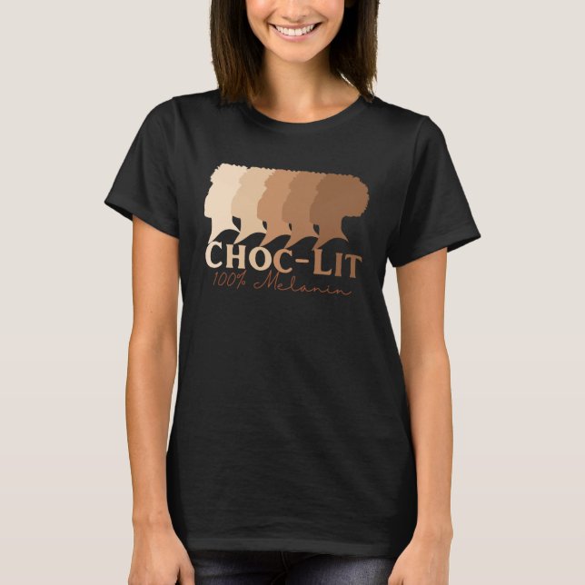 Camiseta Choc Lit 100 Melanin Black Pride History BHM Ethni (Frente)