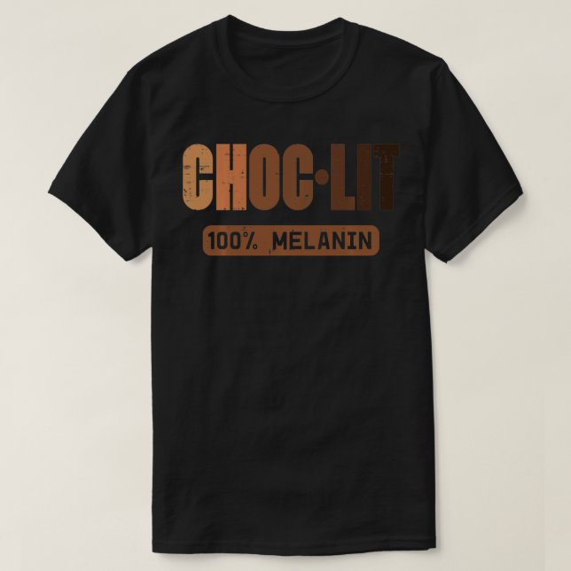 Camiseta Choc Lit Melanin Black Priority History BHM Africa (Frente do Design)
