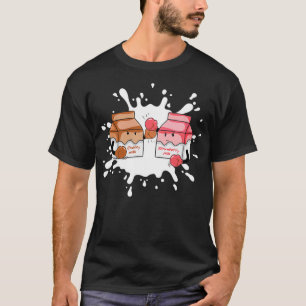 Camiseta Choccy Milk vs Strawberry Milk Japonês Kawaii Mil