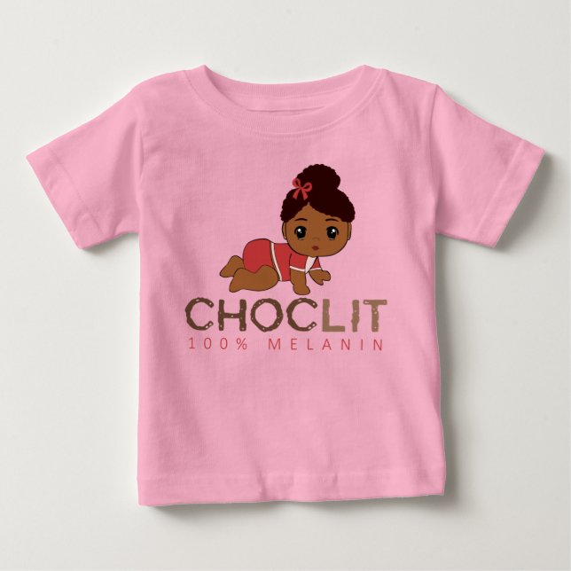 Camiseta Choclit: 100% Melanin Baby Girl (Frente)