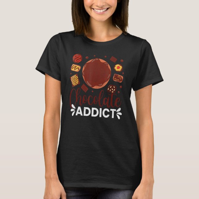 Camiseta Chocolate Addict   Food   Eater Graphic (Frente)