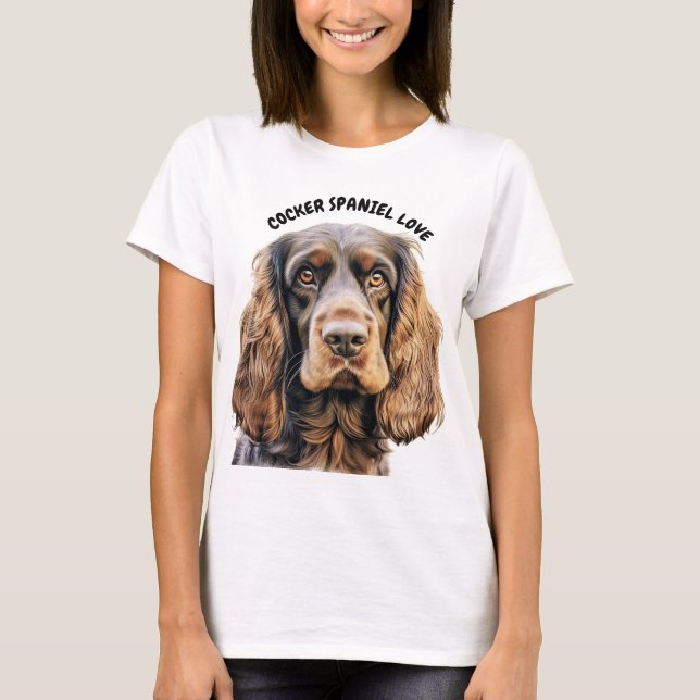 CAMISETA CHOCOLATE BROWN COCKER SPANIEL DOG FACE (Frente)