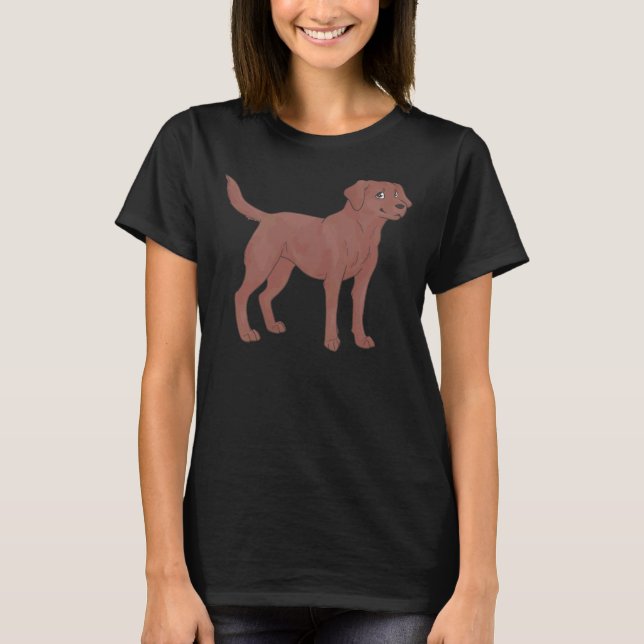 Camiseta Chocolate Brown Labrador Retriever Cão (Frente)