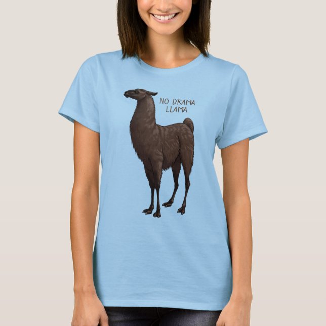 Camiseta Chocolate Castanho e Preto Sem Drama Lama (Frente)