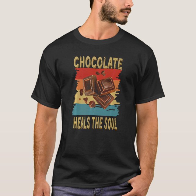 Camiseta Chocolate Corta O Retro De Chocolate De Alma (Frente)
