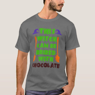 Camiseta Chocolate De Dia de as Bruxas engraçado Com Vassou