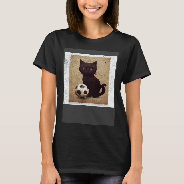Camiseta Chocolate de Futebol de Gato Preto (Frente)