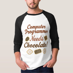 Camiseta Chocolate do programador de computador