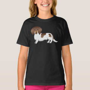 Camiseta Chocolate E Cão-De-Pêssego Longo De Pêssego De Tan