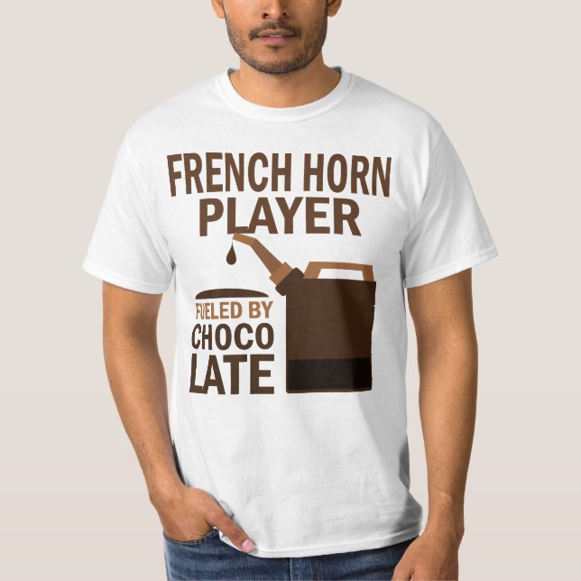 Camiseta Chocolate (engraçado) do jogador de trompa (Frente)