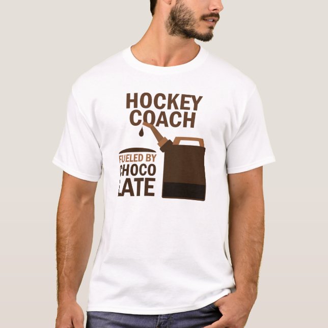 Camiseta Chocolate (engraçado) do treinador de hóquei (Frente)