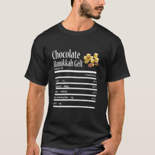 Camiseta Chocolate Engraçado Hanukkah Gelt Nutrição Fato Je