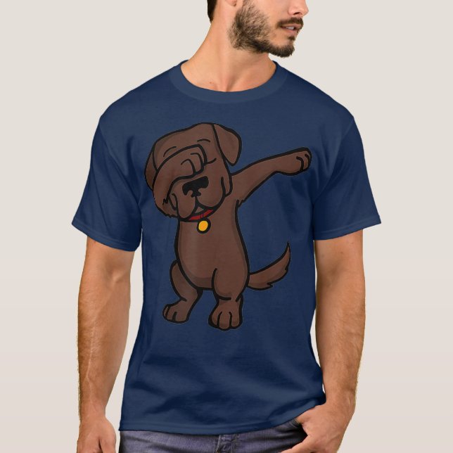 Camiseta Chocolate Lab Dabbing   Funny Dog Dab (Frente)