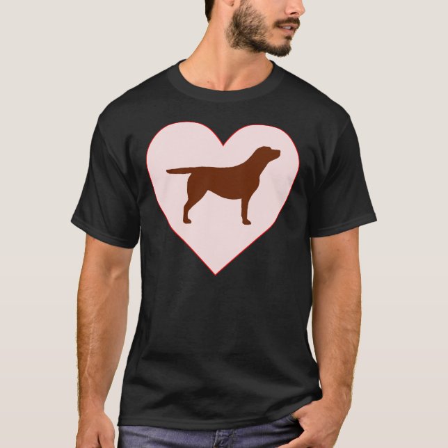 Camiseta Chocolate Lab Labrador Retriever Heart Love (Frente)