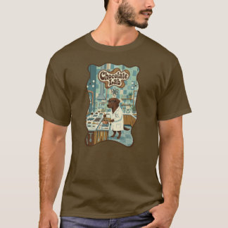 Camiseta Chocolate Lab Retro Scientist Funny Dog 