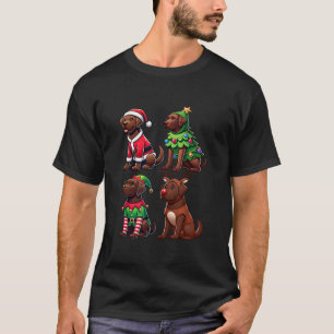Camiseta Chocolate Labrador Árvores de Natal Elf Costum