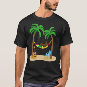 Camiseta Chocolate Labrador Dormindo No Hammock