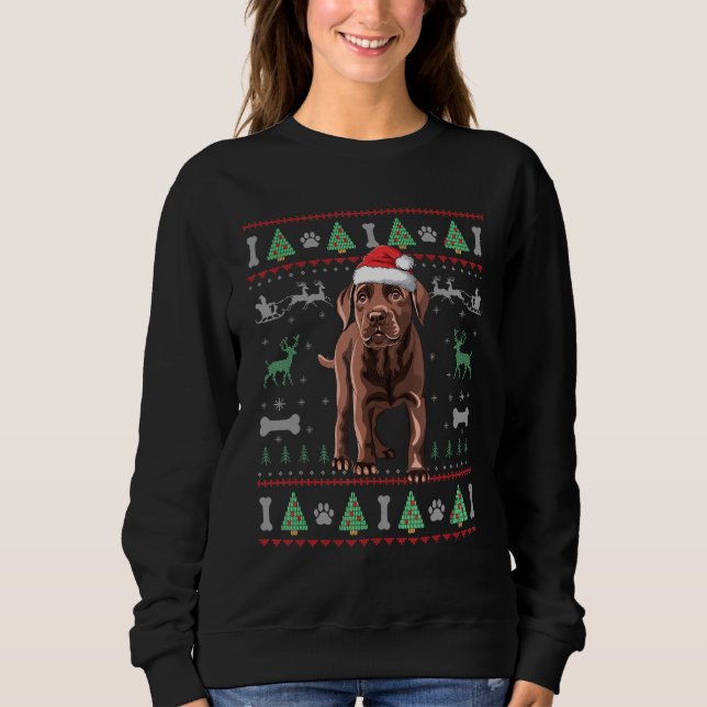 Camiseta Chocolate Labrador Molho De Natal Feio (Frente)