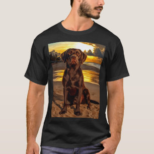 Camiseta Chocolate Labrador no Sunset
