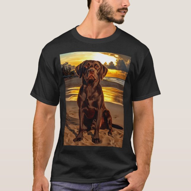 Camiseta Chocolate Labrador no Sunset (Frente)