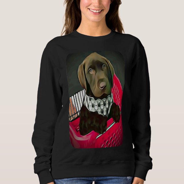 Camiseta Chocolate Labrador Retriever Puppy Em Uma Ca De Co (Frente)