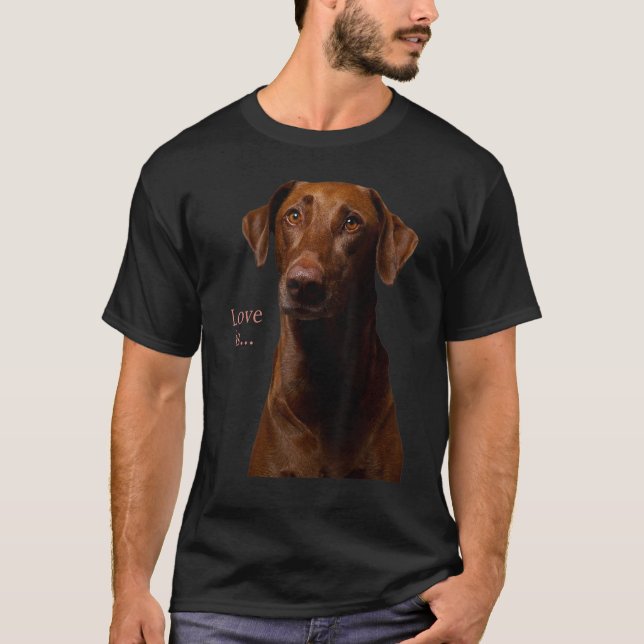 Camiseta Chocolate Labrador Retriever Tea Dog Mãe Pai (Frente)