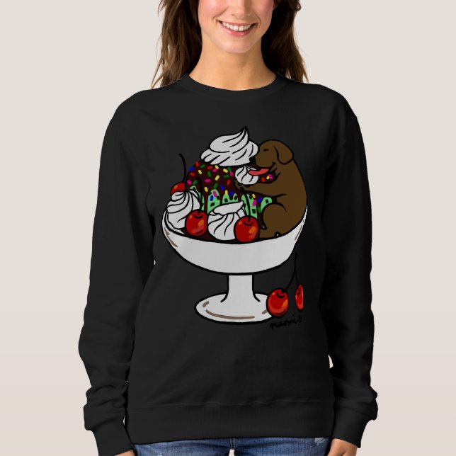 Camiseta Chocolate Labrador Sorvete Sundae (Frente)