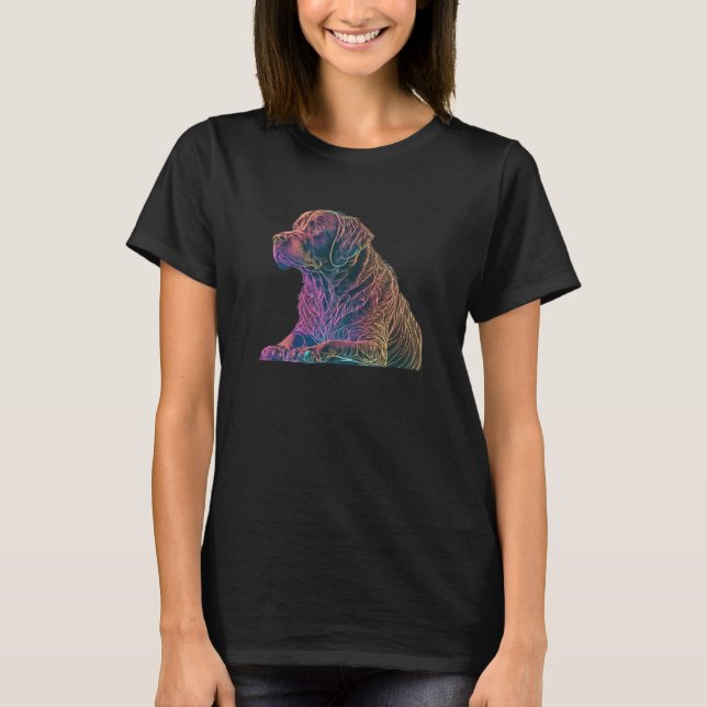 Camiseta Chocolate Labrador Synthwave 80s Retrowave Aesthet (Frente)