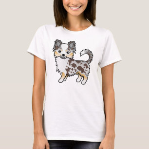 Camiseta Chocolate Merle Long Casaco Chihuahua Cartoon Dog