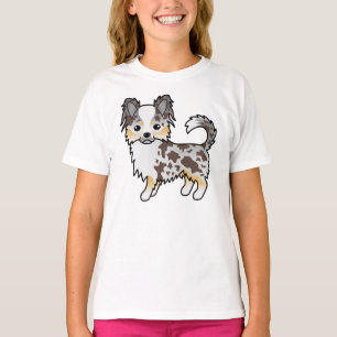 Camiseta Chocolate Merle Long Casaco Chihuahua Cartoon Dog