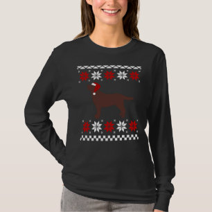 Camiseta Chocolate Natal Labrador Cantando Papai Noel