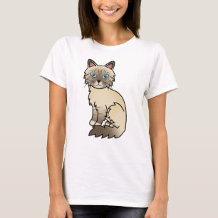 Camiseta Chocolate Point Tabby Birman / Ragdoll Cartoon Cat