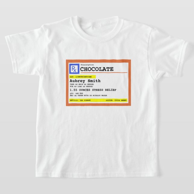 Camiseta Chocolate Prescrição Personalizado   (Postura )