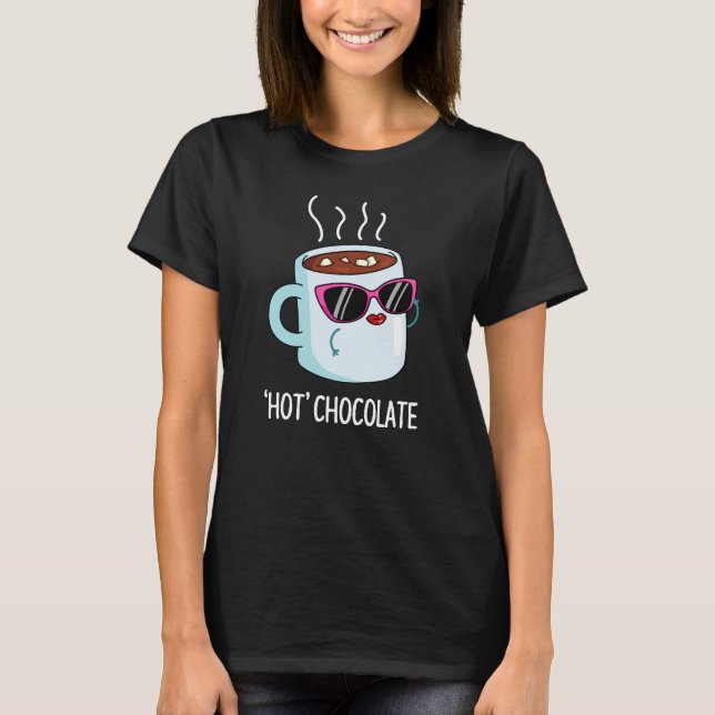 Camiseta Chocolate Quente Engraçado Bebida Lã Escura BG (Frente)