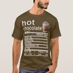 Camiseta Chocolate quente Nutrição Fala Engraçado Ação de G