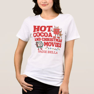 Camiseta Chocolate Quente Retrô e Filmes de Natal