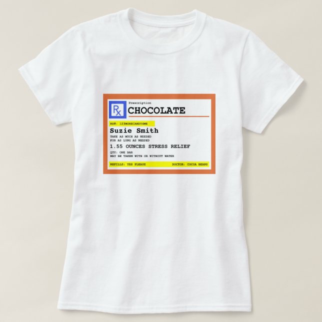 Camiseta Chocolate receitado Personalizado (Frente do Design)