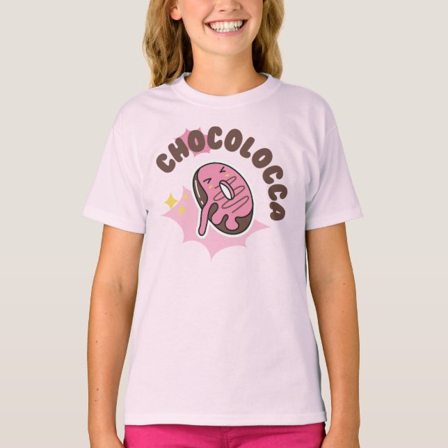 Camiseta chocolocca (louco por chocolate com rosquinha) (Frente)