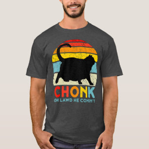 Camiseta Chonk Cat Oh Deus Ele Vem Gato De Gato Engraçado
