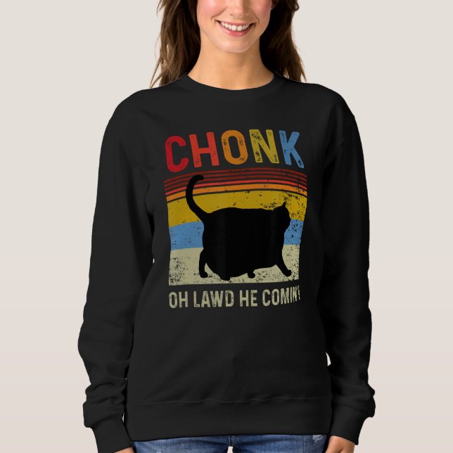 Camiseta Chonk Cat Scale Memória Engraçada Estilo de Retrô  (Frente)