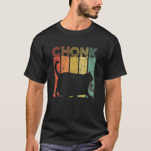 Camiseta Chonk Cat Scale Memória Engraçada Estilo de Retrô 